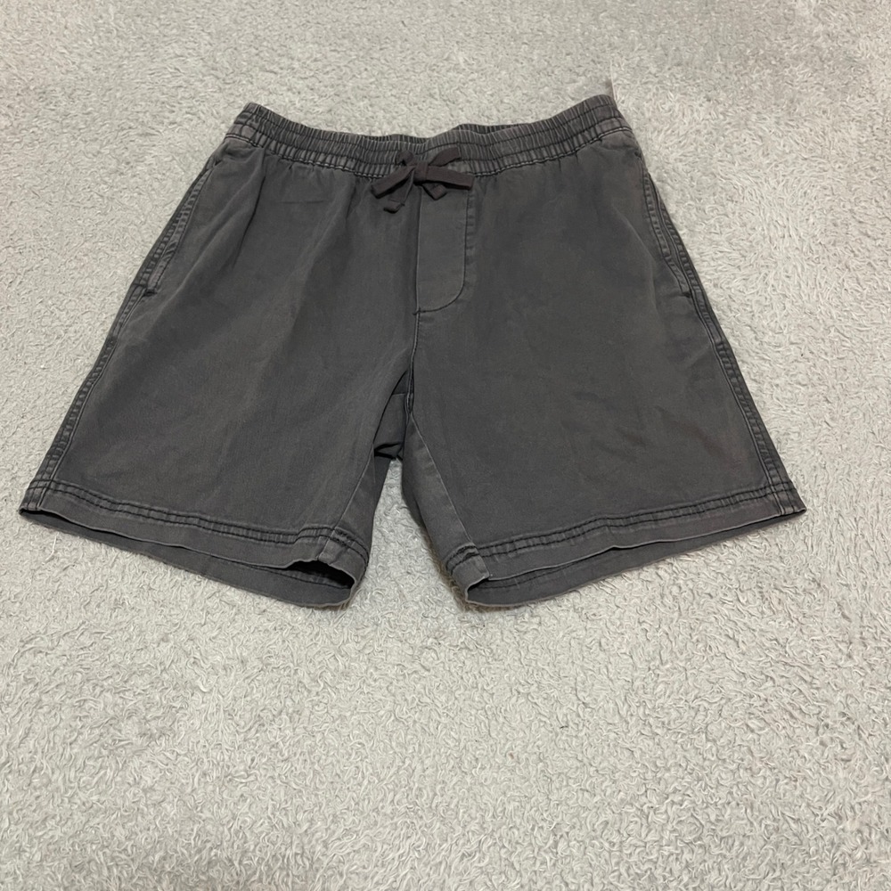 No Boundaries Mens Pull On Drawstring Shorts Grey Twill Size S 28-30